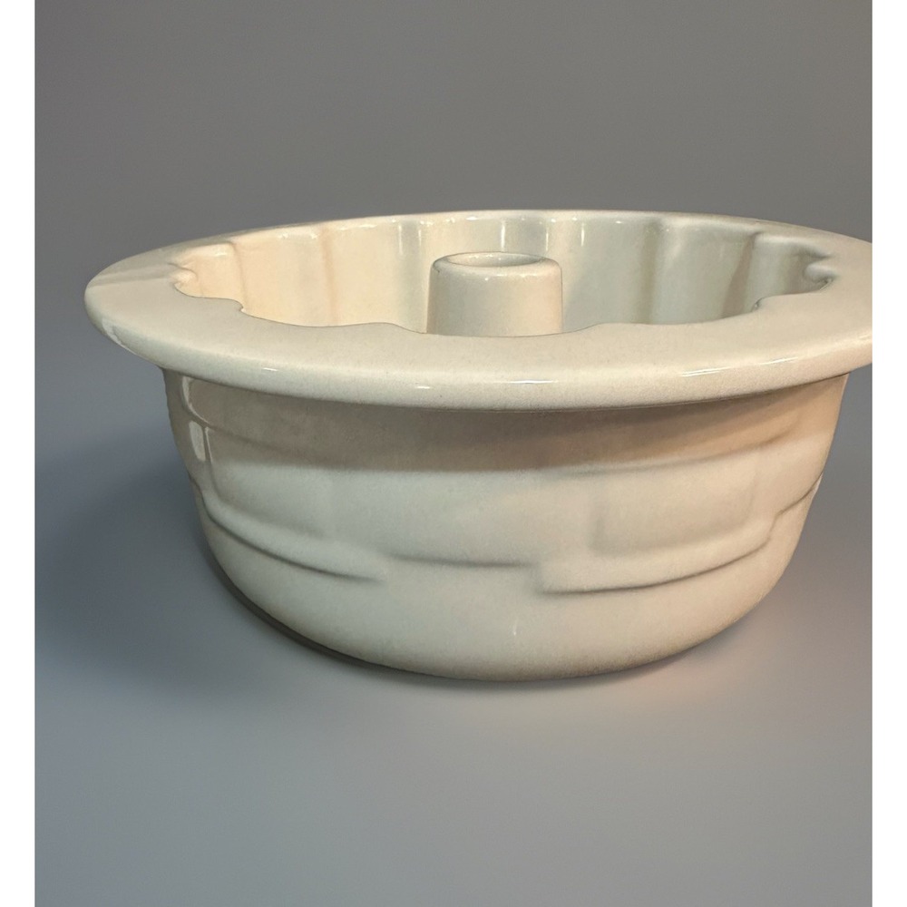 Longaberger Single Mini Bundt Cake Pan Woven Traditions Pottery‎ Ivory 6"
